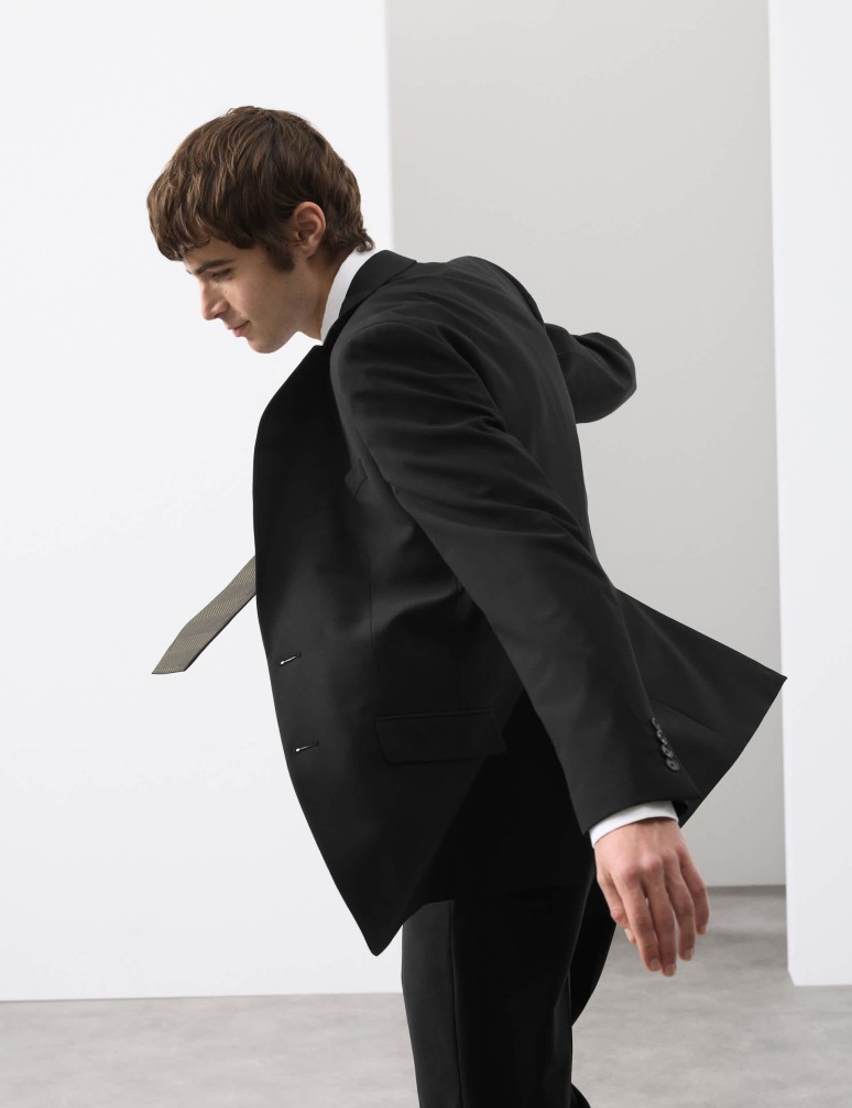 Tailored Fit Wool Blend Suit Jacket