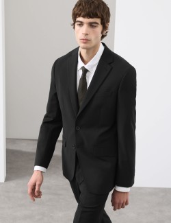 Tailored Fit Wool Blend Suit Jacket