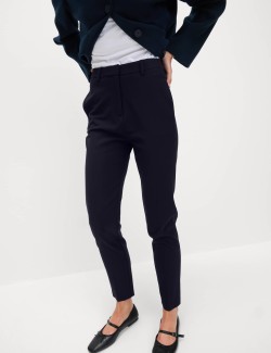 Slim Fit Ankle Grazer Trousers with Stretch