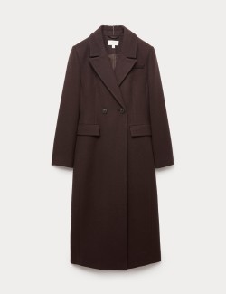 Waisted Double Breasted Longline Tailored Coat