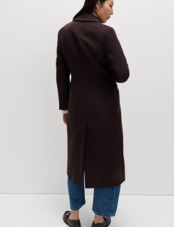 Waisted Double Breasted Longline Tailored Coat