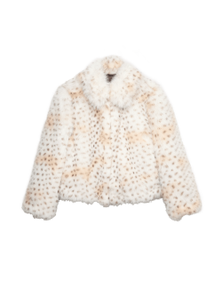 Snow Leopard Faux Fur Short Jacket