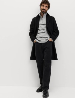 Pruhovaná mikina na zip u krku, z čisté bavlny