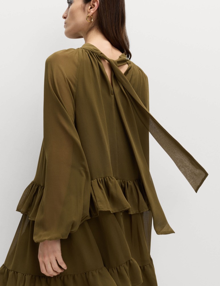 Volné nabírané minišaty Georgette s volánky