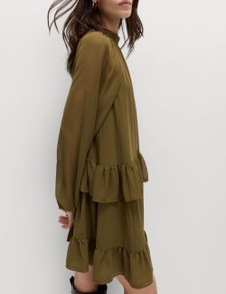 Volné nabírané minišaty Georgette s volánky