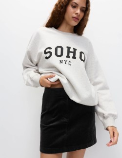 Mini sukně áčkového střihu s vysokým podílem bavlny