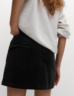 Mini sukně áčkového střihu s vysokým podílem bavlny