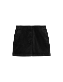 Mini sukně áčkového střihu s vysokým podílem bavlny