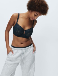 Cleo Sequin Lace Wired Balcony Bra (F-H)