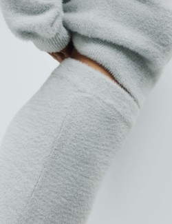 Feather Knit Cuffed Hem Pyjama Bottoms