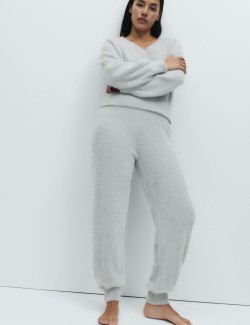 Feather Knit Cuffed Hem Pyjama Bottoms