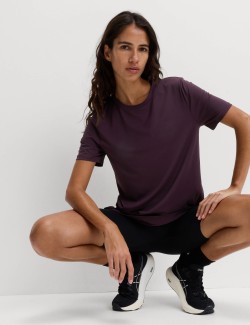 Scoop Neck Mesh Back T-Shirt