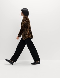 Sametový bavlněný blejzr s leopardím vzorem