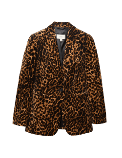 Sametový bavlněný blejzr s leopardím vzorem