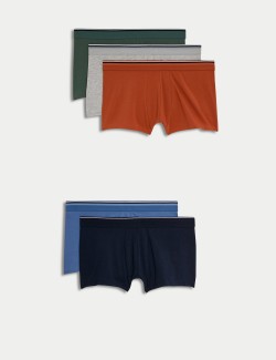 Proužkované kalhotky s nízkým pasem, vysokým podílem bavlny a technologií Cool & Fresh™, 5 ks