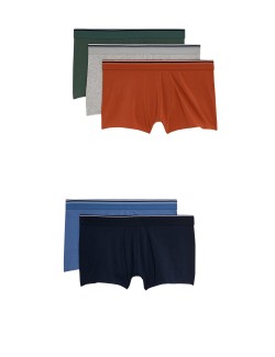 Proužkované kalhotky s nízkým pasem, vysokým podílem bavlny a technologií Cool & Fresh™, 5 ks