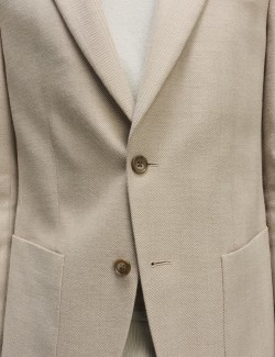 Tailored Fit Herringbone Stretch Blazer