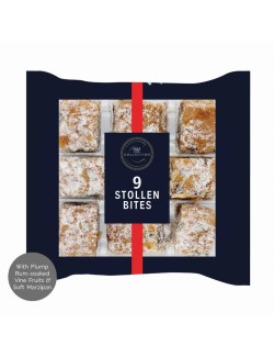 9 kousků ovocného chlebíčku s plody vinné révy máčenými v rumu a jemnou marcipánovou náplní