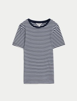 Pure Cotton Striped Slim Fit T-Shirt