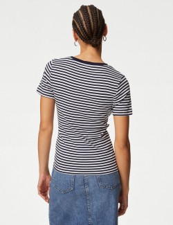 Pure Cotton Striped Slim Fit T-Shirt