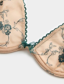 Helena Embroidery Wired Plunge Bra (A-E)