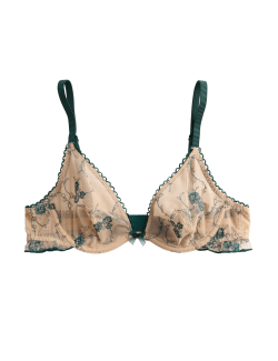 Helena Embroidery Wired Plunge Bra (A-E)
