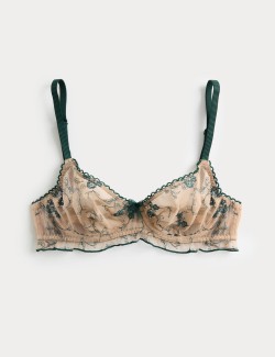 Helena Embroidery Wired Demi Cup Bra (A-E)