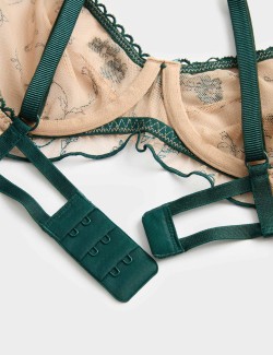 Helena Embroidery Wired Demi Cup Bra (A-E)