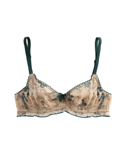 Helena Embroidery Wired Demi Cup Bra (A-E)
