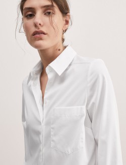 Košile volného střihu s límečkem, z čisté bavlny