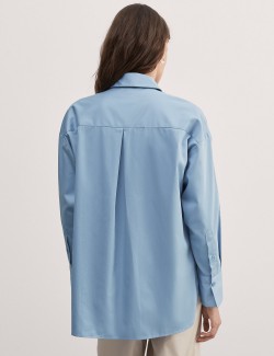 Košile volného střihu s límečkem, z čisté bavlny