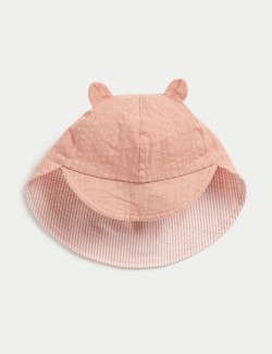 Dětský oboustranný klobouk proti slunci z čisté bavlny (0–1 rok)