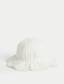 Dětský vyšívaný klobouk proti slunci z čisté bavlny (1 rok – 6 let)