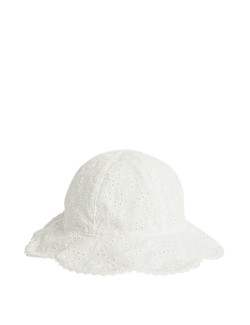 Kids' Pure Cotton Embroidered Sun Hat (1-6 Yrs)