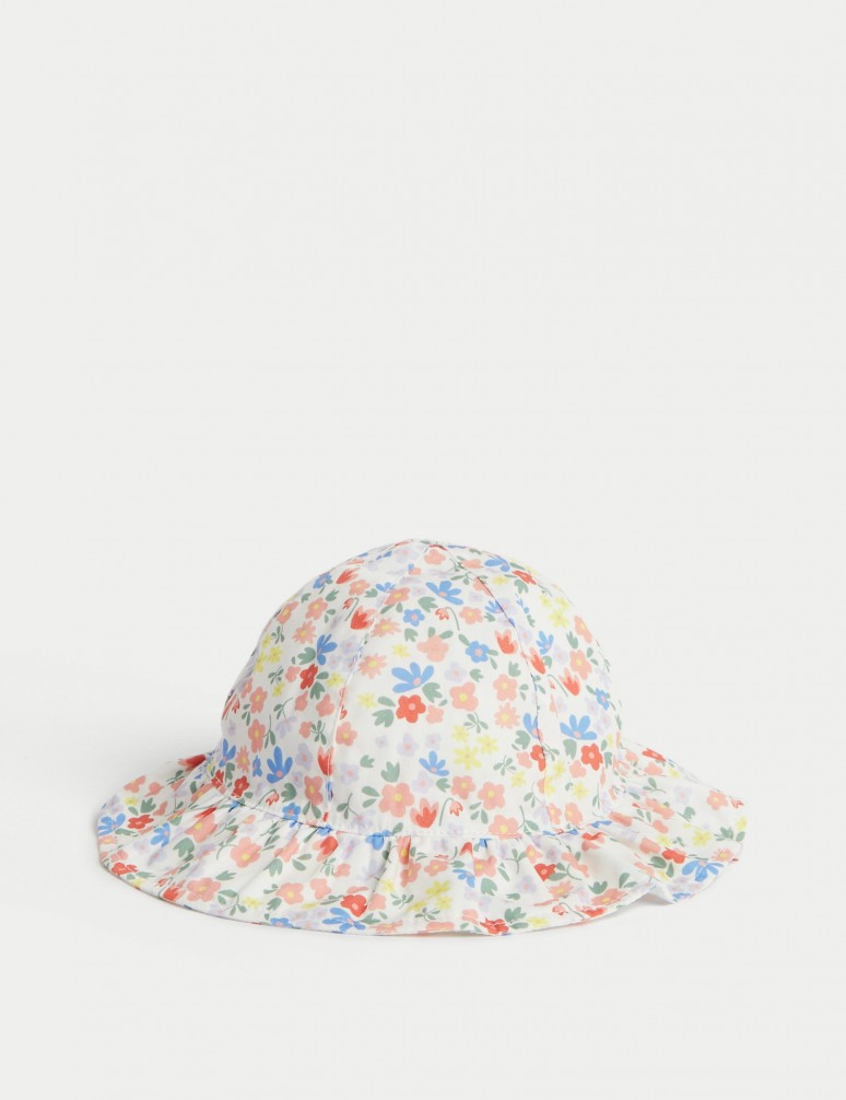 Kids' Pure Cotton Reversible Sun Hat (0-12 Mths)