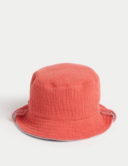 Dětský oboustranný klobouk proti slunci z čisté bavlny (0–12 měsíců)