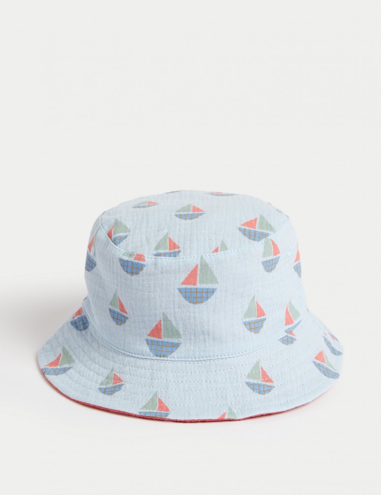 Kids' Pure Cotton Reversible Sun Hat (1 - 6 Yrs)