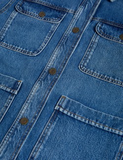 Praktická džínová bunda volného střihu, z čisté bavlny