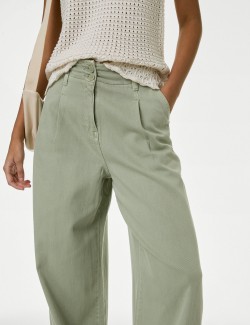 Plisované kalhoty se širokými nohavicemi, ze směsi materiálu lyocell™
