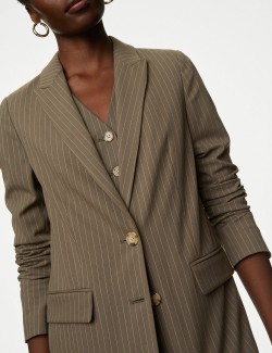 Relaxed Pinstripe Single Breasted Blazer
