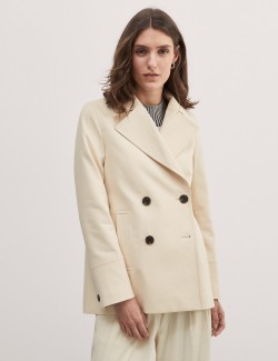 Dvouřadý kabát z čisté bavlny