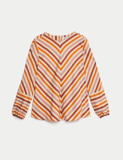 Pure Lyocell™ Striped Crew Neck Blouse