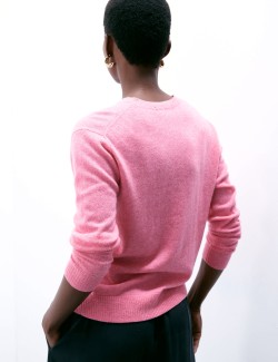 Svetr z čistého kašmíru, s texturou a kulatým výstřihem