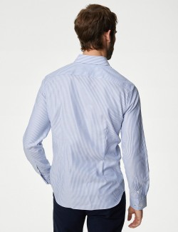 Pruhovaná košile úzkého střihu s nežehlivou úpravou, z čisté bavlny