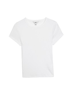 Žebrované tričko úzkého střihu s vysokým podílem bavlny