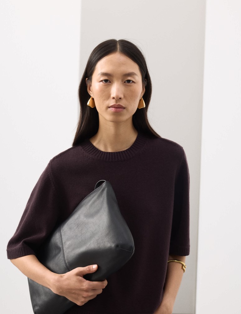 Merino Wool Rich Knitted Top with Cashmere