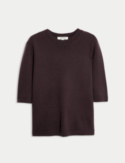 Merino Wool Rich Knitted Top with Cashmere