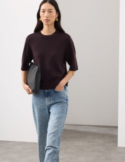 Merino Wool Rich Knitted Top with Cashmere