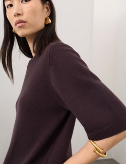 Merino Wool Rich Knitted Top with Cashmere