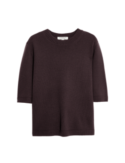 Merino Wool Rich Knitted Top with Cashmere